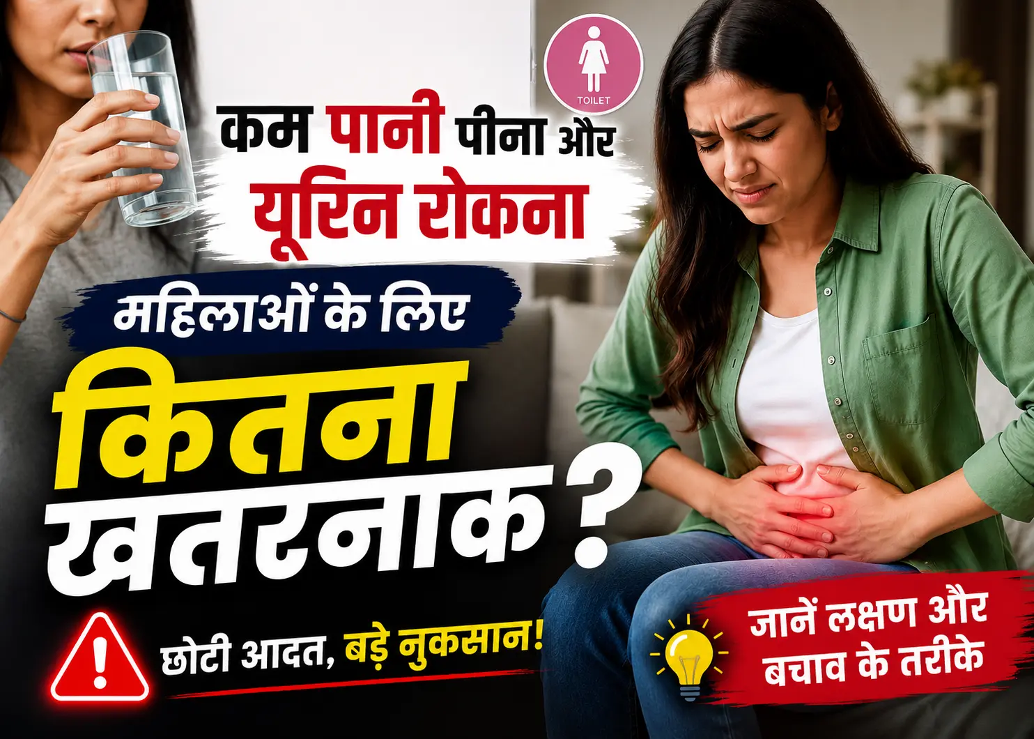 महिलाओं में कम पानी पीना और यूरिन रोकना कितना खतरनाक?