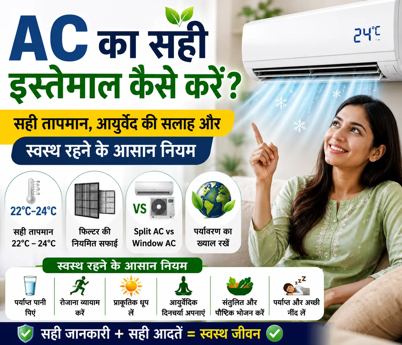क्या AC आपकी सेहत बिगाड़ रहा है? सही Temperature और Ayurveda की ये बातें हर किसी को जाननी चाहिए